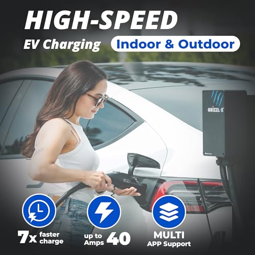 Grizzl-E Mini Connect - Cargador portátil para vehículos eléctricos (EV) de nivel 1-2 de hasta 40 amperios, certificado UL, estación de carga rápida para automóvil eléctrico para interiores y