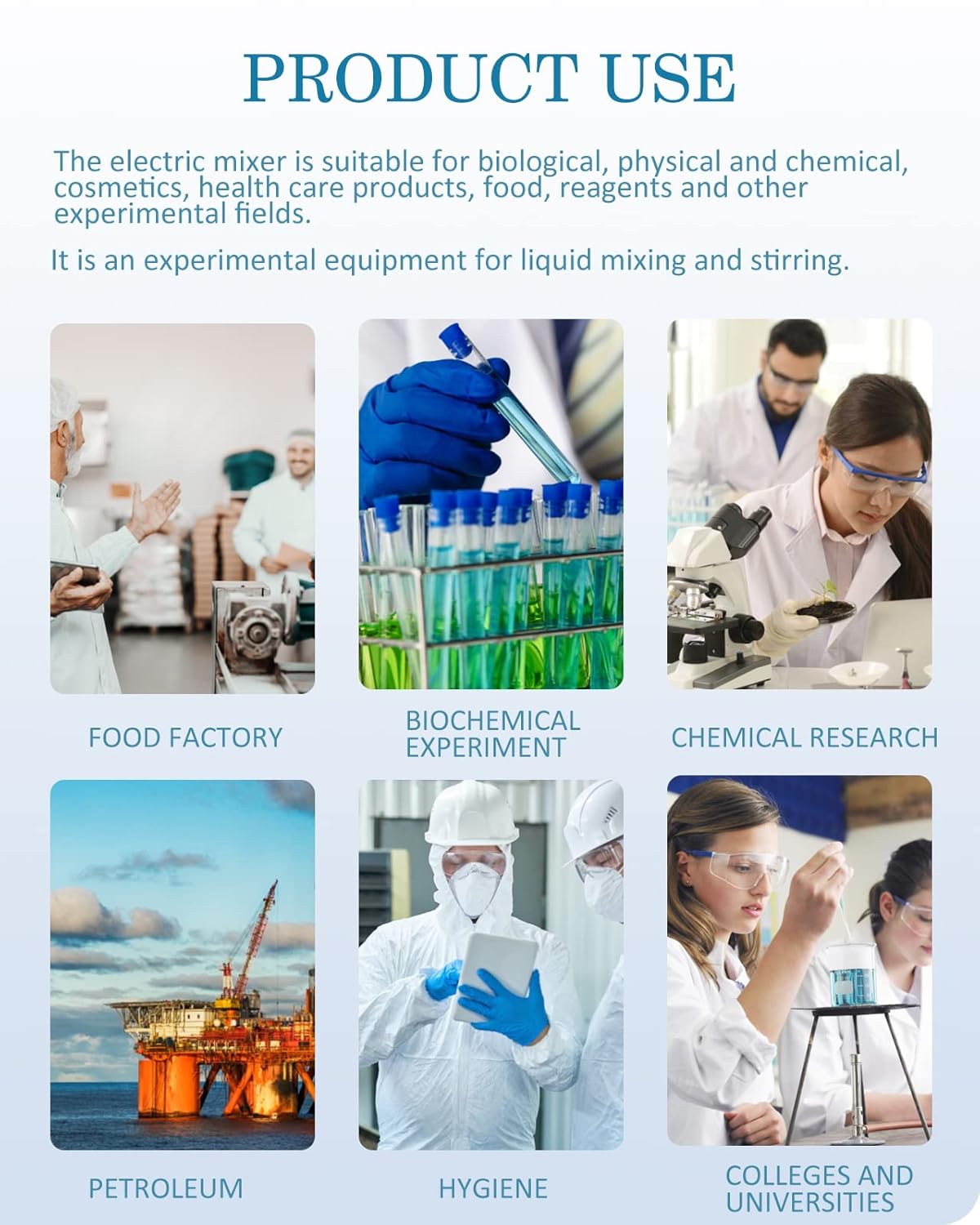 Agitador eléctrico Max.40L LCD Digital Lab Mixer 10000mPa.s Tiempo y velocidad ajustable varilla de agitación incluida 100-2000RPM 120W