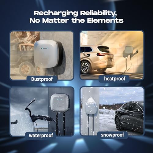 VDL POWER EV Charger 11KW, Type 2 Electric Car Charger, 10/13/16A EV Charging Station with APP Control 5M Cable Electric Vehicle Charger, IP65 Waterproof Wall Charging Box, Fast Charge