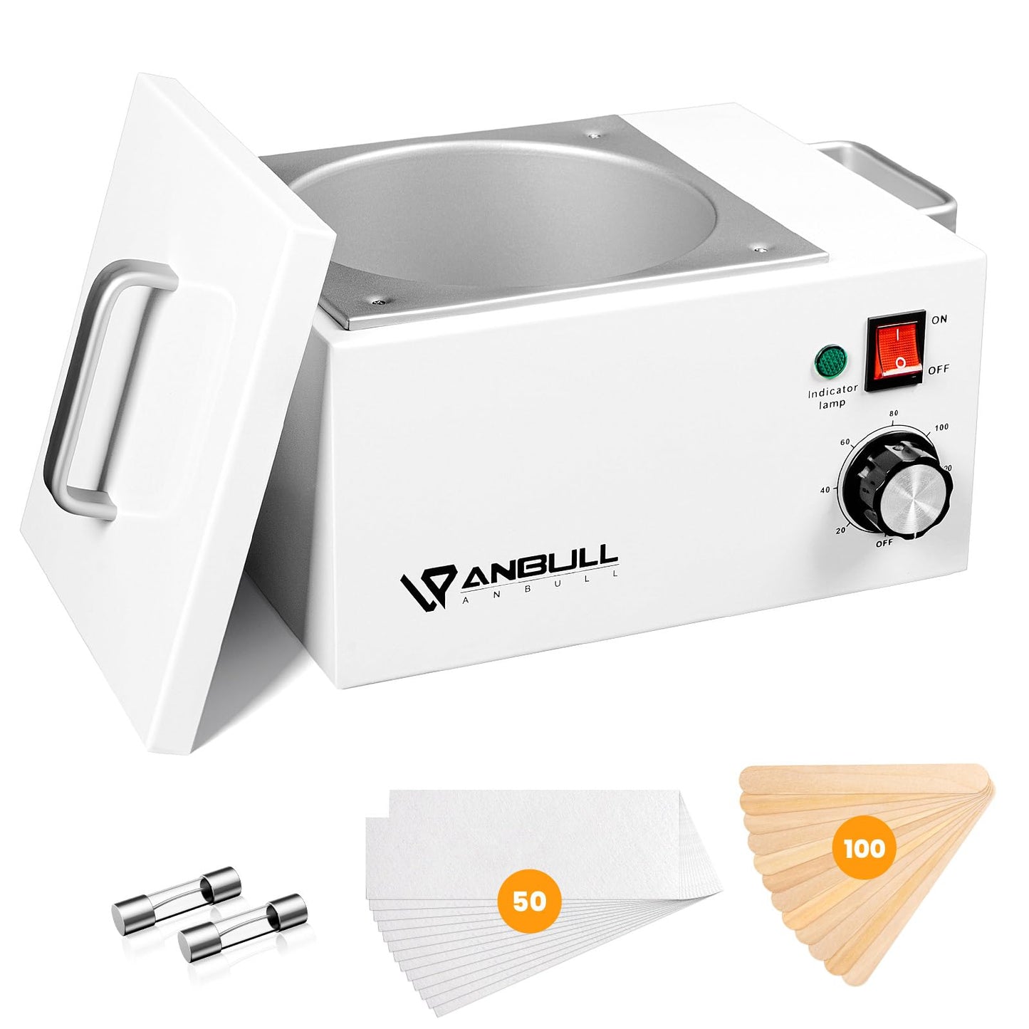 Anbull - Olla de cera grande antiadherente BUT2.5L-I, calentador de cera profesional individual individual para depilación, máquina de encerado fácil de limpiar