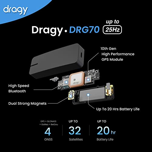 Nuevo medidor de rendimiento basado en GPS de Dragy con temporizador GPS de hasta 25 Hz, superposición de video para motocicleta, módulo GPS de alto rendimiento UBLOX de 10ª generación, con la