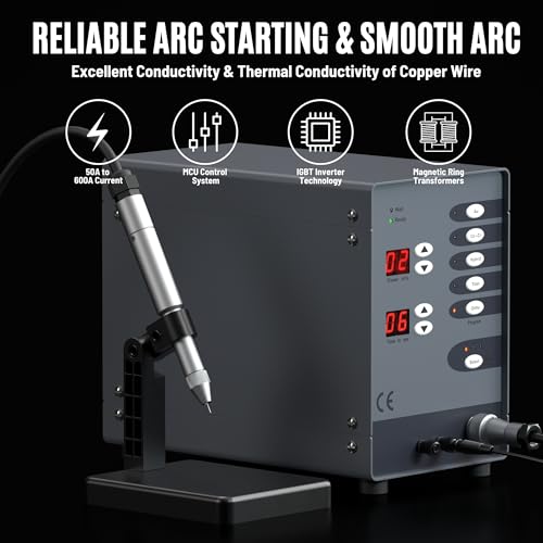 Soldador automático de joyas, máquina de soldadura por puntos CNC de 110 V 100 W, kit de soldadura permanente de joyería de arco de argón, 50A-600A para reparación de joyas de bricolaje, soldadura de