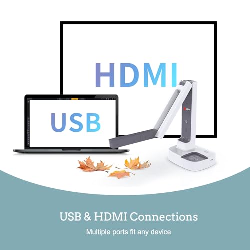 JOYUSING V513 HDMI/USB 13MP Cámara de documentos de dos modos para profesor, enfoque automático, luz LED para proyección en tiempo real, grabación de video, aprendizaje a distancia, funciona con y sin