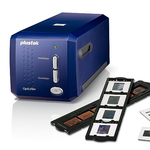 Plustek OpticFilm 318.898-1.378 in Escáner de película negativa/diapositivas con 7200 DPI y salida de 48 bits. Paquete Silverfast SE Plus 9, compatible con Mac y Windows