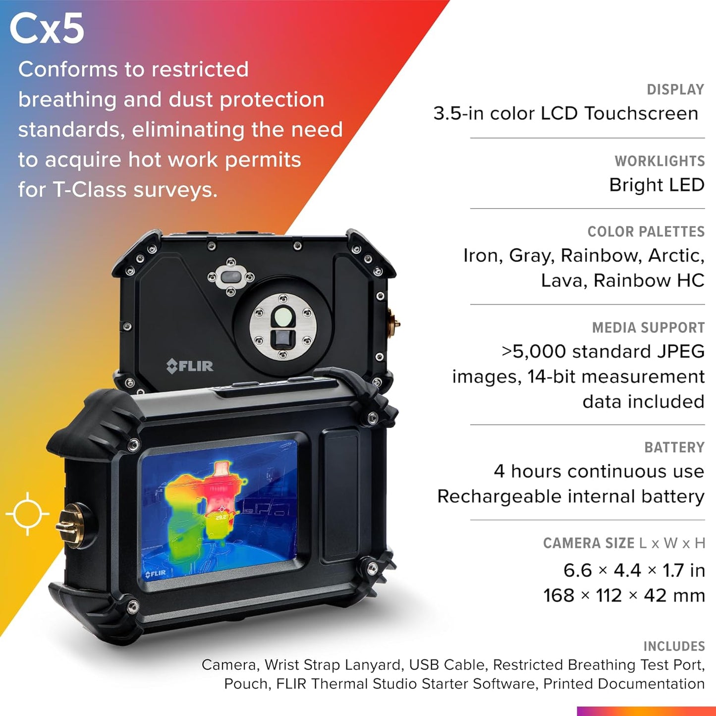 FLIR Cx5 ubicación peligrosa clasificó la cámara de la toma de imágenes térmica con Wifi: cámara infrarroja de alta resolución - 89401-0203