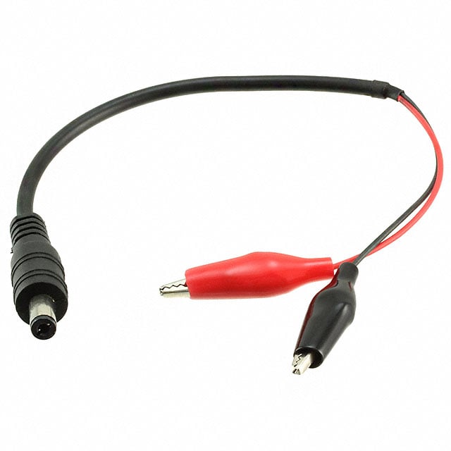 Adafruit Industries LLC 1329 - Clavija tipo barril - 2.1mm DI, 5.5mm DE a pinzas de caimán (2) 0.83' (254.0mm)