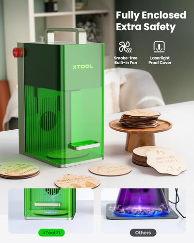 xTool Grabador láser dual F1 2 en 1, máquina de grabado láser portátil de velocidad de rayo, grabador láser de fibra ultra HD para joyas, metal, madera, cuero