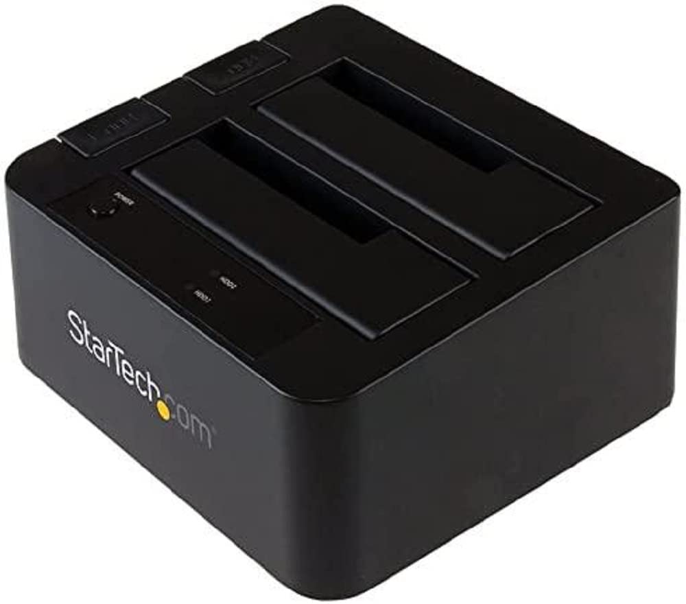 StarTech.com Estación de acoplamiento de disco duro USB 3.1 a SATA de doble bahía, USB 3.1 (10 Gbps), externa 2.5/3.5" SATA I/II/III, estación de acoplamiento SSD/HDD, bahía de disco duro