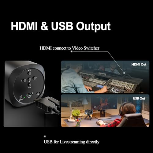 AVMATRIX Eagle T10 - Cámara de transmisión en vivo, zoom óptico 10X gran angular, cámara de video ToF de enfoque automático, Full HD 1080P 60fps con USB 3.0 y salida HDMI, trabaja con OBS, Zoom,