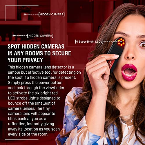 PRO Detector de cámara oculta portátil y escáner antiespía - Detecta dispositivos de video encubiertos y cámaras de seguimiento