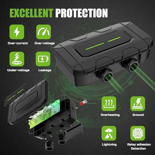 Cargador de vehículo eléctrico de nivel 2, 18 pies, 32 amperios, 240 V CA, estación de carga para vehículos eléctricos, cable portátil para interiores y exteriores, EVSE SAE J1772 EV