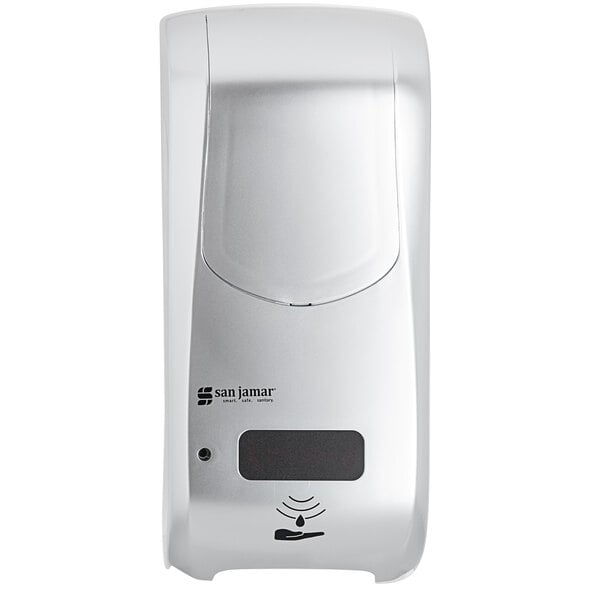 Dispensador híbrido automático San Jamar SH970SS Summit Rely (acabado plateado) para jabón de manos, desinfectante y loción - 5 1/2" x 4" x 12"