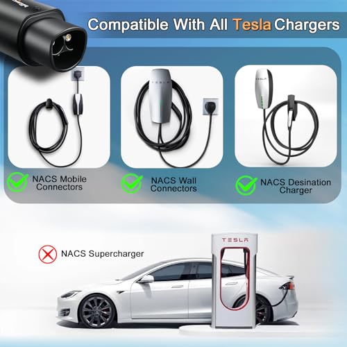 GUWIEYG para Tesla a GB/T adaptador de carga de vehículo eléctrico compatible con Tesla Destination Charger, conector móvil, conector de pared