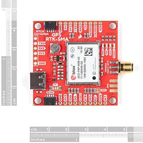 SparkFun Kit GPS-RTK-SMA – Incluye salida GPS – Antena de montaje magnético – Placa de tierra y cable USB-C – u-Blox ZED-F9P y RTK – Alta precisión en milímetros – Operaciones Rover y estación base