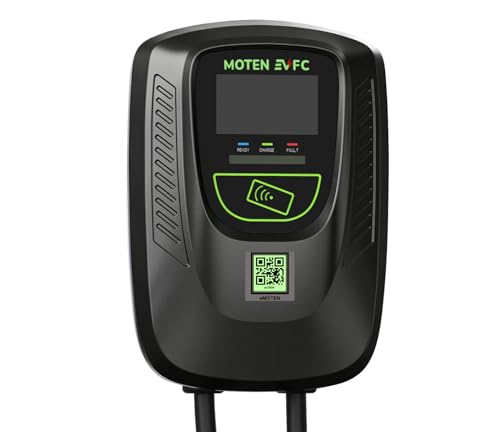 MOTEN EVFC Dorado AC 240V 80amp 19.2kw Home Charger 4G, Ethernet, WiFi, RFID, cable de 25 pies, compatible con OCPP, software básico eMÖTEN incluido para uso doméstico
