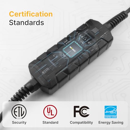 Morec Cargador EV de nivel 2 certificado ETL/UL, estación de carga doméstica de 40 A 9.6 KW, NEMA 14-50 240 V, cargador portátil EV con cable de 25 pies para automóviles SAE J1772