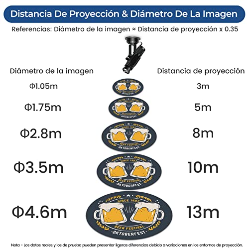 30W Proyector de Gobos con Logotipo para Negocios-Sistema de Refrigeración Dual-Proyector de Logo Luz LED de Imagen con Lente de Cristal Gratuito y Mando a Distancia - Uso en Interiores