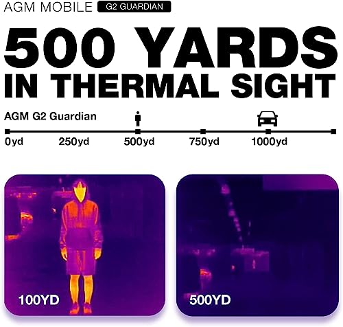 AGM G2 Guardian 5G Smartphone resistente con cámara térmica de resolución de 256 x 192, teléfono resistente con visión nocturna infrarroja de 20 MP, cámara principal de 108 MP, Qualcomm QCM6490, 6.58