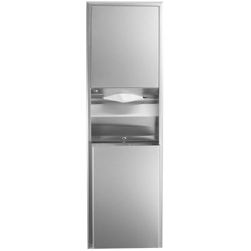 Bobrick ClassicSeries - Dispensador de toallas de papel convertible empotrable y receptáculo de residuos, 15.19 x 7.09 x 56 pulgadas, acero inoxidable satinado B-3944