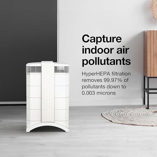 IQAir HealthPro Compact XE - Purificador de aire – Filtración compacta HyperHEPA para habitaciones de hasta 1240 pies cuadrados – Alérgenos, humo, polvo, moho, caspa de mascotas, hecho en Suiza - Large Room - A,Large Room - B,Paquete de 1 # 121.AA.11.02