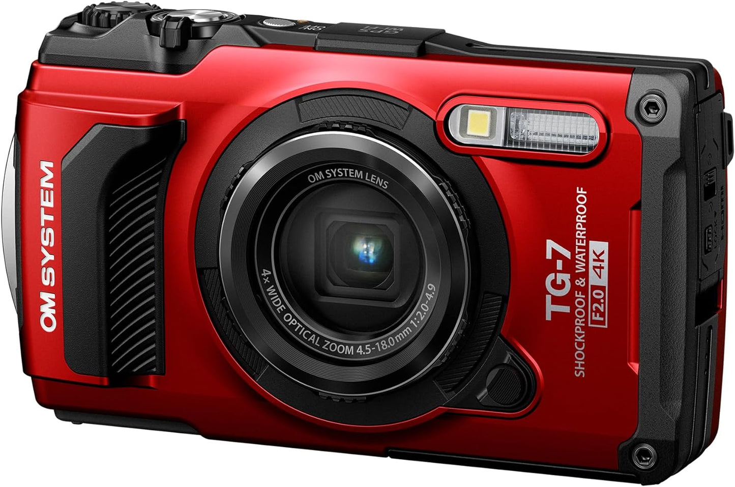 OM SYSTEM Tough TG-7 - Cámara subacuática negra, impermeable, a prueba de congelación, brillo de alta resolución, video 4K 44x Macro Shooting (Successor Olympus TG-6)