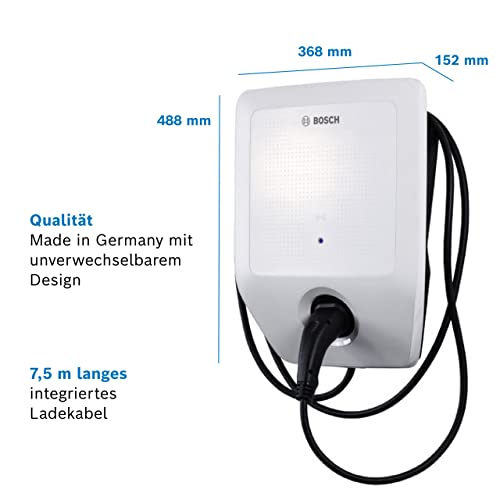 Bosch Power Charge 7000i - Wallbox - hasta 11 kW - Cable de carga: IEC Tipo 2 - Incluye conexión WiFi y Ethernet - Cable de 7,5 m