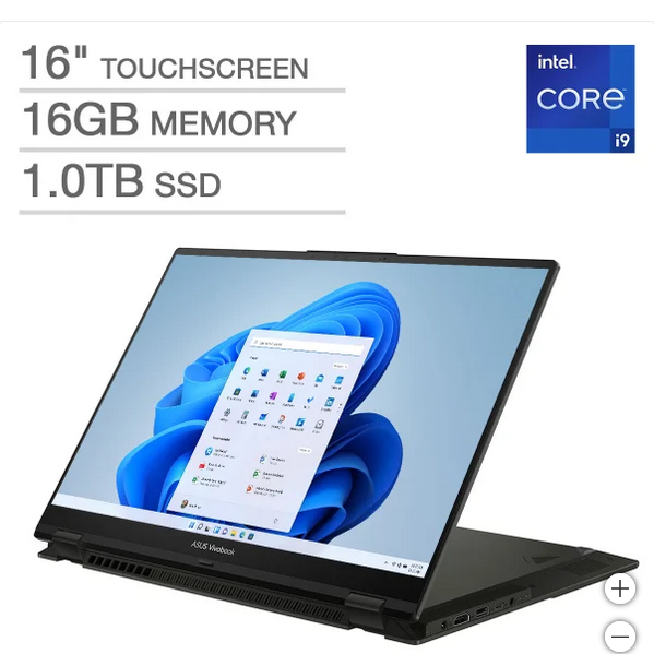 ASUS Vivobook S 16 Flip 16" Touchscreen Laptop - 13th Gen Intel Core i9-13900H - 1920 x 1200 - Windows 11 - 16GB RAM - 1TB SSD - TP3604VA-IS93T