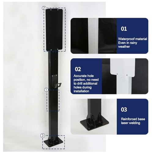 Pedestal de cargador EV para exteriores, pila de vehículos eléctricos, estaciones de carga de vehículos eléctricos, poste de soporte para estación de carga EV, compatible con conector móvil