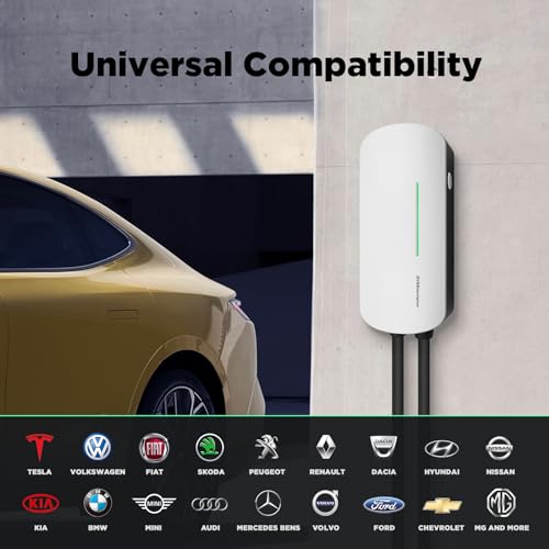 EVSEdesigner Wallbox Estación de carga doméstica tipo 2 de 7,4 kW 32AMP EV para vehículos eléctricos Cable monofásico de 6 m Uso en exteriores e interiores