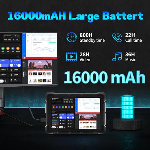 HIGOLEPC Tablet resistente de 10.1 pulgadas Win 11 Pro Celeron N4120 8GB RAM 128 GB ROM Windows Tablet, 600 Nit Outdoor Tablet PC, IP67 impermeable, 16000mAh/3.7V Batería WiFi 5 BT 5.0 - F7G-SUN