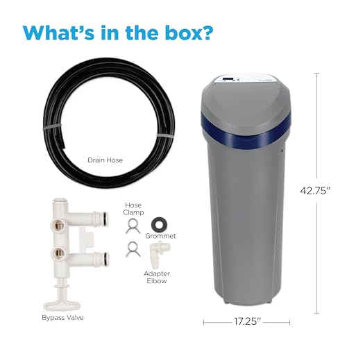 EcoPure EPH130 Suavizador de agua y sistema de filtración para toda la casa - Diseño 2 en 1 para agua blanda y agua potable de mejor sabor, tecnología AutoSense AI