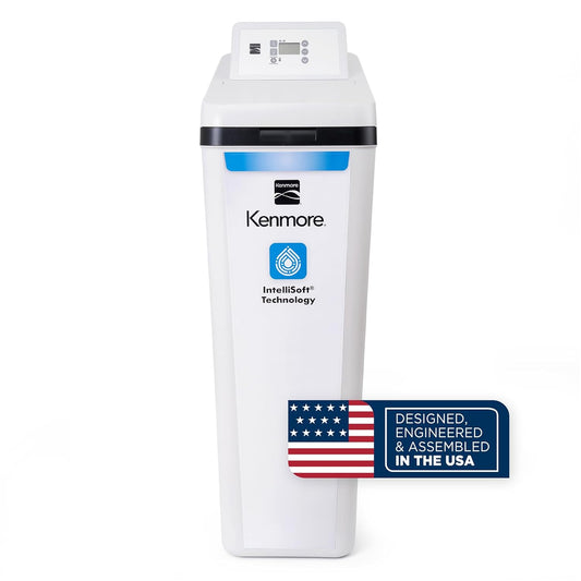 Kenmore Suavizante de agua 420 con válvula de flujo ultra | Reduce los minerales de dureza y el hierro de agua transparente | Suavizante de agua para todo el hogar | Fácil de instalar | Reduce el agua
