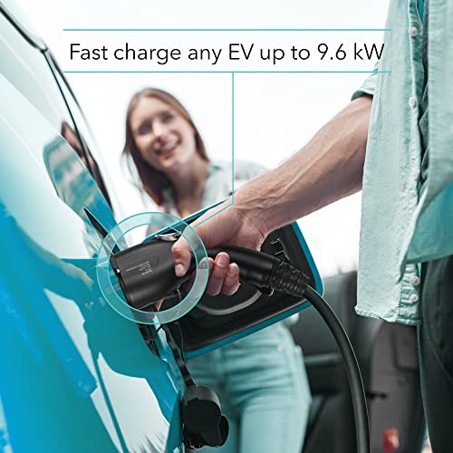 Lectron Cargador J1772 de nivel 2 (versión WiFi) – 240 V, 40 amperios, enchufe NEMA 14-50, cable de extensión de 16 pies – Cargador de coche eléctrico portátil para J1772 Evs