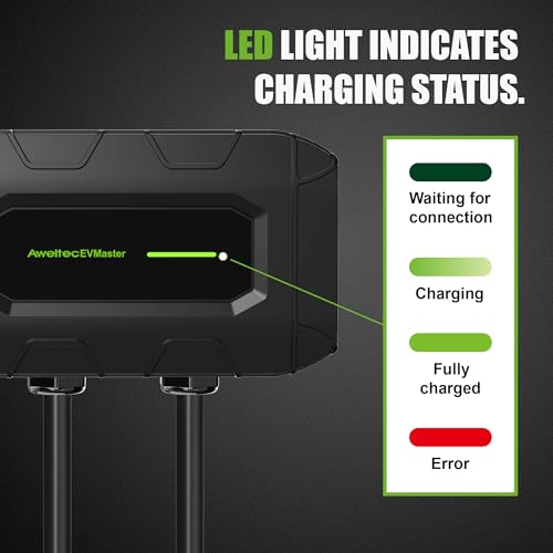 Cargador de vehículo eléctrico de nivel 2, 18 pies, 32 amperios, 240 V CA, estación de carga para vehículos eléctricos, cable portátil para interiores y exteriores, EVSE SAE J1772 EV