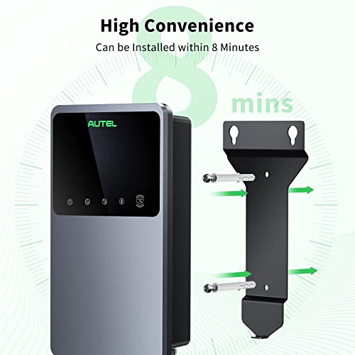 Autel MaxiCharger - Cargador de vehículo eléctrico para el hogar (EV) con tarjeta RFID, hasta 40 amperios, 240 V, WiFi de nivel 2 y EVSE habilitado para Bluetooth, enchufe NEMA 6-50, interior/exterior, cable de 25 pies con funda separada