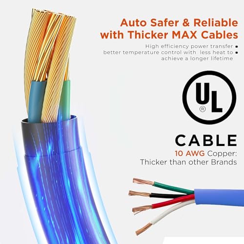 Voltre M2 - Cargador EV de nivel 1 y 2 para Tesla y EVs | Cable máximo de 25 pies | 10-32A | Cargador rápido portátil de coche eléctrico de 110-240V | Enchufe 14-50, 5-15 | Cargador de vehículo