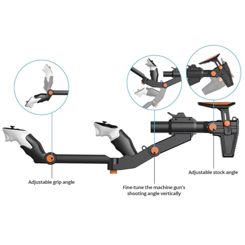 VR Gunstock for Meta Quest 3 Controller Accessories Gun Stock for Quest 3S /Quest 2 FPS Gaming Customized Shape Sizes (Black)