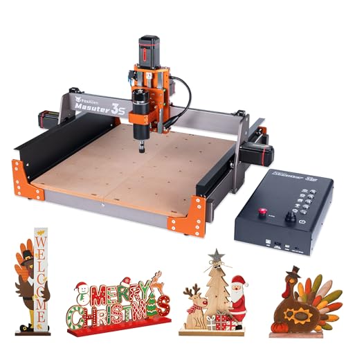 FoxAlien Masuter 3S CNC - Router de fresadora con motor paso a paso de bucle cerrado NEMA 23, husillo de 400W, máquina de grabado y fresado de 3 ejes para tallar y cortar madera, acrílico y aluminio