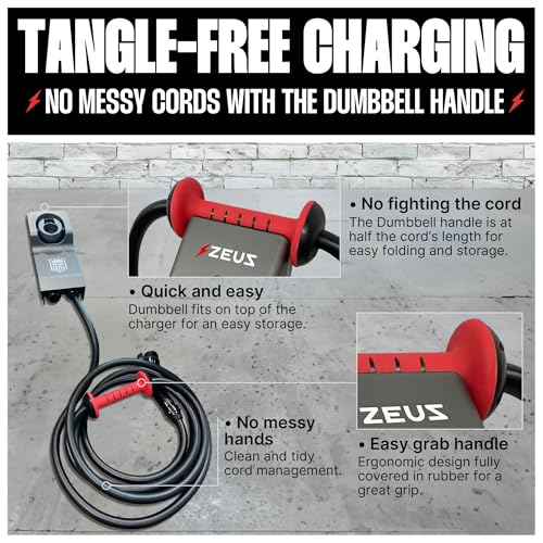 Zeus - Cargador EV de nivel 2 – Equipo de carga de vehículos eléctricos compatible con todos los modelos de vehículos eléctricos – Cargador rápido J1772 EVSE nivel 2 de 40 amperios – NEMA 14-50 240V