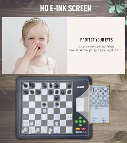 Core L6 - Juego de ajedrez electrónico para computadora, tablero de ajedrez para computadora con luz LED, computadora de ajedrez para adultos y niños con piezas de doble reina para