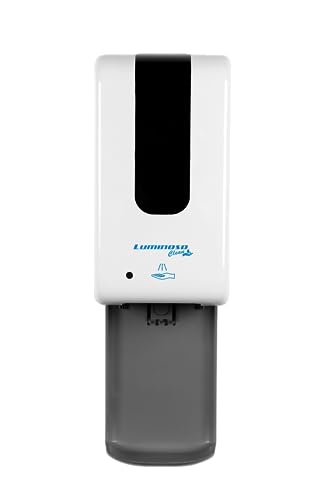 Dispensador automático de jabón y desinfectante de manos sin contacto de 40.6 fl oz para montaje en pared con bandeja de goteo, sensor de movimiento industrial comercial de líquido o gel, compatible con ADA