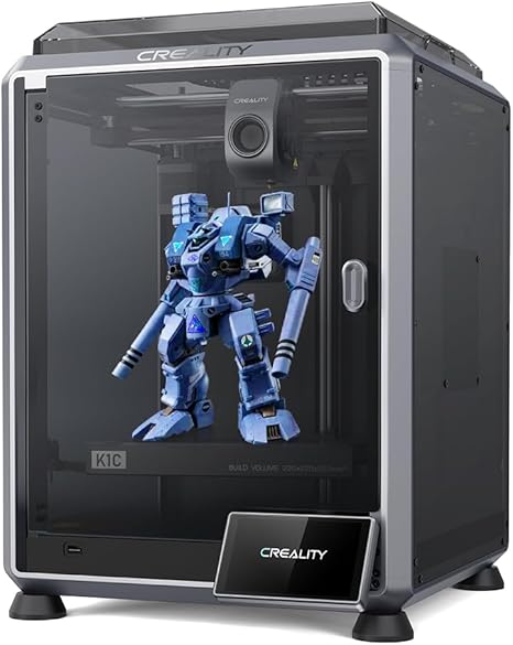 Impresora 3D Creality K1C, nueva versión 2024 impresoras 3D con velocidad de impresión rápida de 23.622 in/s, compatible con filamento de fibra de carbono 572.0 °F impresión de alta temperatura,