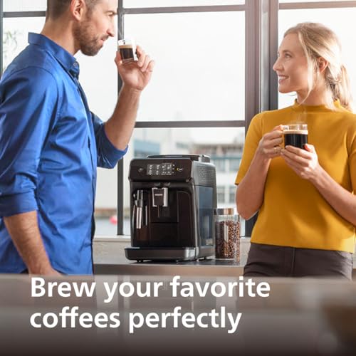 PHILIPS Máquina de espresso Super automática con molino integrado serie 1200 con espumador de leche (EP1220/04)