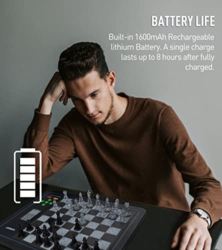 Core L6 - Juego de ajedrez electrónico para computadora, tablero de ajedrez para computadora con luz LED, computadora de ajedrez para adultos y niños con piezas de doble reina para