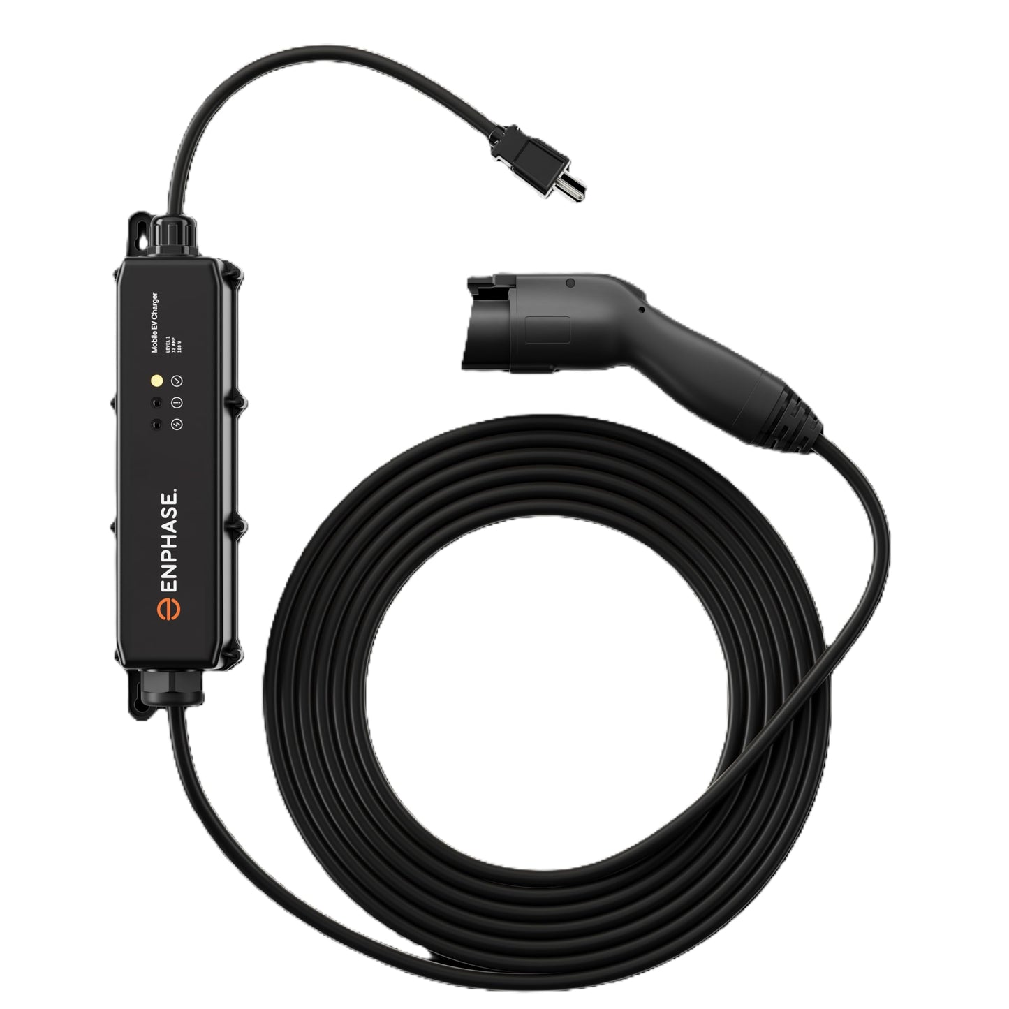 Enphase Cargador móvil EV, 12 A, certificado de seguridad, interior/exterior, cable resistente de 25 pies y conector SAE J1772, 120V, enchufe NEMA 5-15 - EVSE-NA-1012-0130-X000