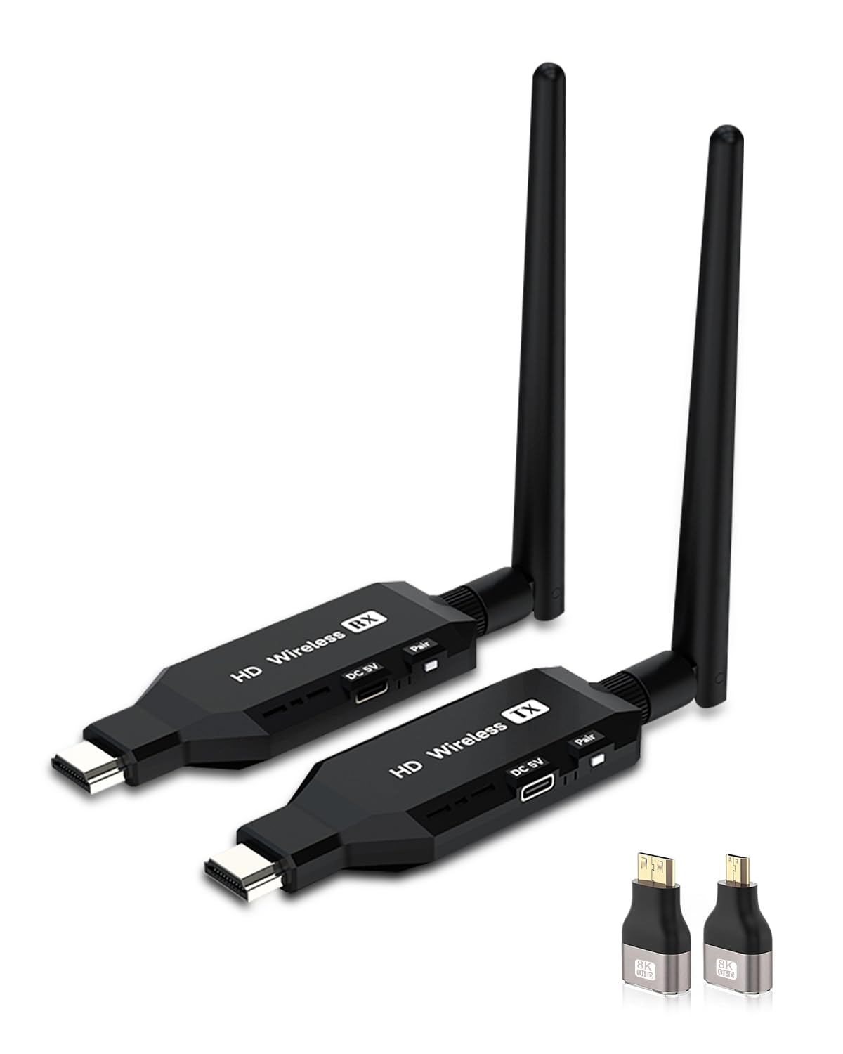 iPazzPort Transmisor y receptor HDMI inalámbrico, emisor inalámbrico HDMI de 164 pies/164.0 ft, extensor HD de 2.4/5.8 GHz 1080P para laptop, cámara, caja de TV, proyección a TV/monitor/proyector,