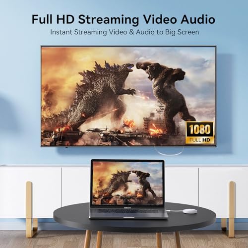 Transmisor inalámbrico USB C y receptor HDMI, 5G inalámbrico USB-C a HDMI Extensor 98FT/30M, adaptador de pantalla inalámbrico 1080P Transmisión de video/audio a TV/Monitor/Proyector desde
