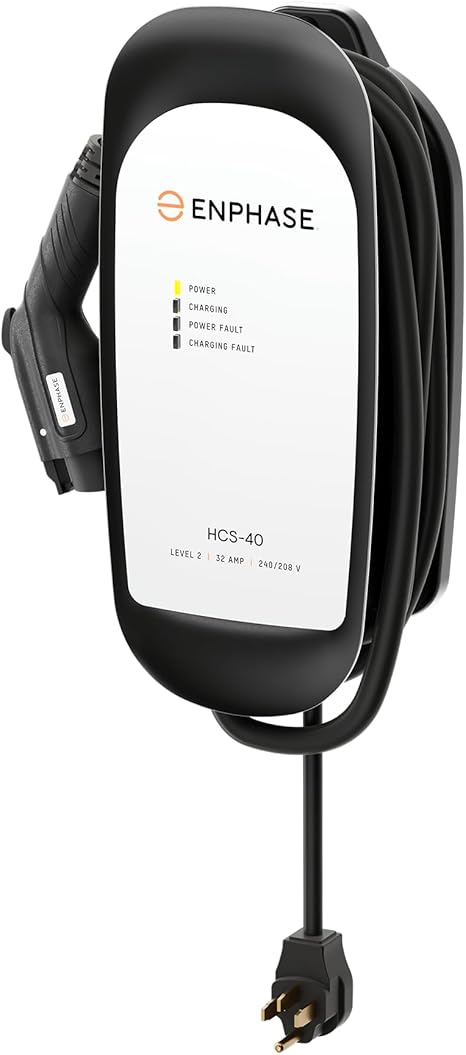 Enphase Estación de carga de EV HCS-40, 240V, 32A con cable de 25 pies, SEGURIDAD CERTIFICADA, hecho en América 883-01912