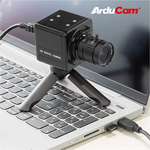 Arducam para cámara Raspberry Pi HQ, cámara web IMX477 HQ de 12 MP con audio, lente de montaje CS de 6 mm, carcasa de metal, trípode y cable USB