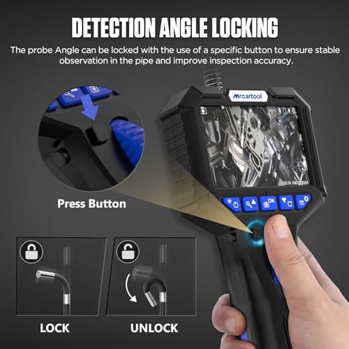 MR CARTOOL Boroscopio articulado N150, cámara endoscopio bidireccional de 210° con sonda impermeable IP67 de 0.24 pulgadas, manguera flexible de 3.3 pies, herramienta de boroscopio para